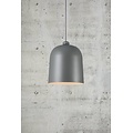 Angle 25 Pendelleuchte E27, graues Metall mit schwenkbarem Schirm, 300 cm graues Textilkabel, Höhe 31,5 cm, IP20