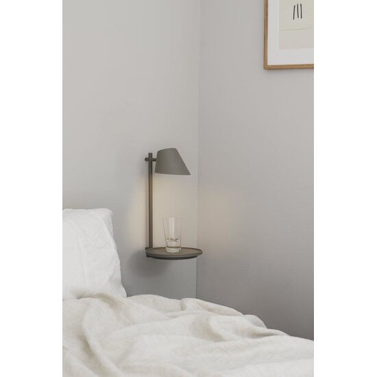 Applique murale grise en aluminium, module LED 14,5W intégré, dimmable, IP20, hauteur 44,5 cm