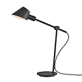 Lampe de table noire en métal et aluminium, douille E27, max 40W, hauteur 53,1 cm, abat-jour Ø15 cm, IP20, câble textile 250 cm
