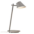 Table lamp in grey aluminium, height 47 cm, shade Ø14.5 cm, incl. dimmable 14.5W LED module, IP20, grey textile cable 180 cm
