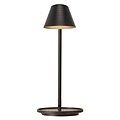 Table lamp black, height 47 cm, shade Ø14.5 cm, dimmable 14.5W LED module, IP20, black textile cable 180 cm