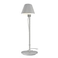 Lampe de table grise, métal et aluminium, culot E27 max 40W, hauteur 53,1 cm, abat-jour 15 cm, IP20, câble 250 cm