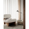 Lampe de table grise, métal et aluminium, culot E27 max 40W, hauteur 53,1 cm, abat-jour 15 cm, IP20, câble 250 cm