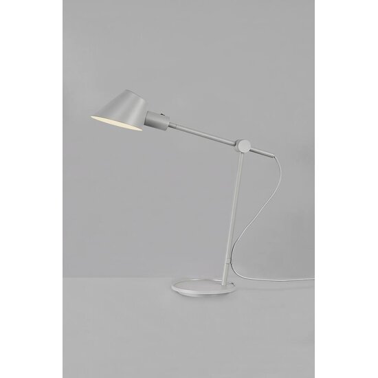 Table lamp gray, metal and aluminium, E27 socket max 40W, height 53.1 cm, shade 15 cm, IP20, cable 250 cm