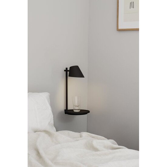 Applique murale design orientable noire - aluminium/plastique, module LED 14,5W inclus, gradable, IP20, 44,5x22 cm