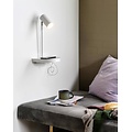 Applique murale GU10 orientable en métal blanc, abat-jour Ø6 cm, 42,9 cm de haut, IP20, classe 2, max. 15W (ampoule non incluse)