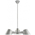 Lámpara colgante 3 luces moderna gris aluminio, casquillo E27 máx. 28W, altura 12 cm, cable 300 cm - fuente de luz no incluida
