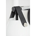 Applique murale noire avec abat-jour en verre opalin blanc et détail en cuir, douille G9 max 28W, hauteur 17 cm, IP20