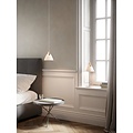 Scandinavische hanglamp wit met leren details, GU10-fitting max 40W, dimbaar, textielkabel 300 cm, IP20