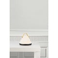 Tragbare, wiederaufladbare skandinavische Tischlampe weiß/schwarz, Bambusfuß, 2,5-W-LED inklusive, dimmbar, IP54
