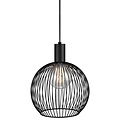 Lámpara colgante de alambre metálico curvo negro, casquillo E27 (bombilla no incluida), Ø50 cm, altura 54,5 cm, cable 300 cm