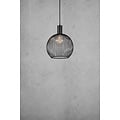Gebogene Metalldraht-Pendelleuchte schwarz, E27-Fassung (Leuchtmittel nicht inbegriffen), Ø50 cm, Höhe 54,5 cm, Kabel 300 cm