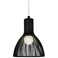 Konische Pendelleuchte aus schwarzem Metall, E27-Fassung, 26 cm Durchmesser, 300 cm Kabel, dimmbar mit passender Lampe