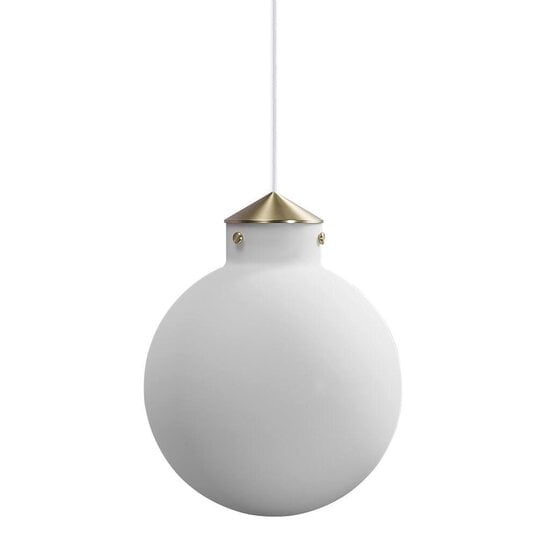 Grant 25 Pendelleuchte von Nordlux, Schirm aus opalweißem Glas Ø30 cm, Messingdetails, E27-Fassung, dimmbar mit passendem Leuchtmittel