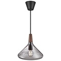 Nori Pendelleuchte mit Rauchglas-Trichterschirm, Durchmesser 270mm, Höhe 245mm, E27-Fassung, Leuchtmittel nicht enthalten, IP20.