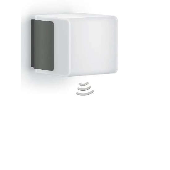 L 835 SC LED buitenwandlamp met bewegingssensor, IP44, 3000K warmwit, 616 lumen, antraciet kunststof