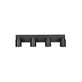 Spot plafond rectangulaire salle de bain 4xGU10, noir mat, métal, IP44, ampoules non incluses
