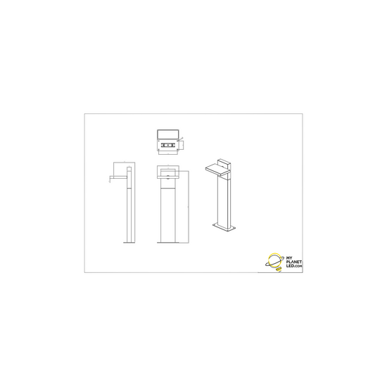 Horton Gartenwegleuchte LED 8W, 3000K warmweiß, 1000 Lumen, schwenkbar, IP54, Aluminiumguss, anthrazit, Höhe 50 cm