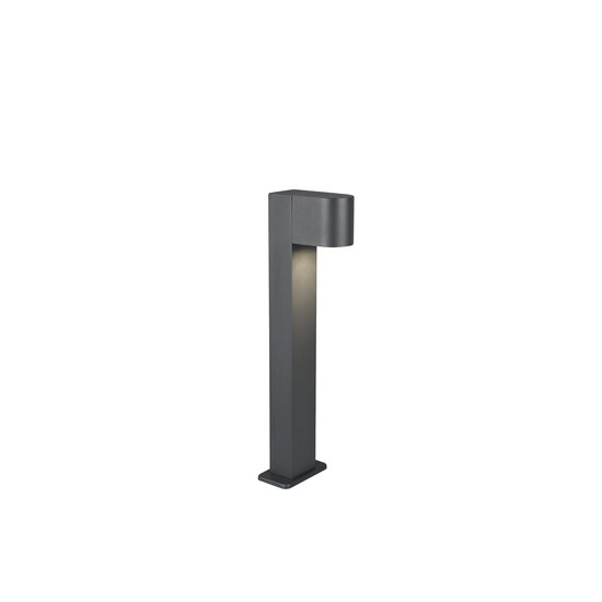 Roya halbrunder Außen-Gartenmast mit 1xGU10-Fassung (Leuchtmittel nicht enthalten), Aluminiumguss, anthrazit, IP44, Höhe 50 cm