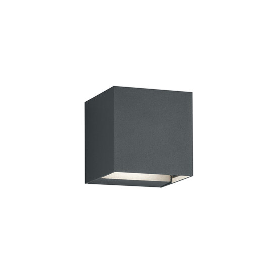 Adaja LED Außenwandleuchte Würfel 2x3W 3000K Anthrazit, 8x8x8 cm, 240 Lumen, IP54, Aluminiumguss