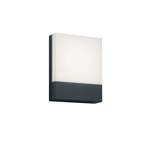 Pecos flat outdoor wall lamp, LED 6W, 3000K warm white, 600 lumen, anthracite, IP54, cast aluminum