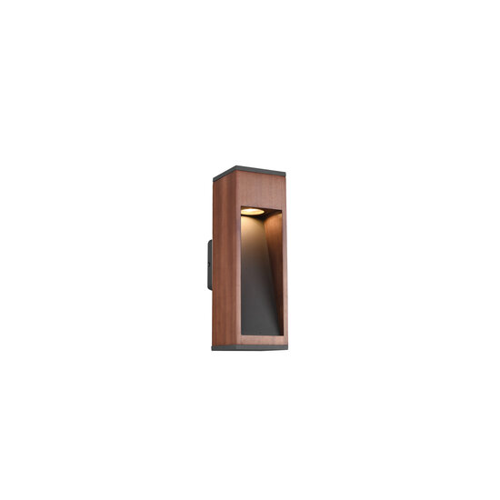 Canning applique d'extérieur en bois naturel, 1x GU10 max. 5W (non incluse), IP44, 10 x 30 x 12,5 cm