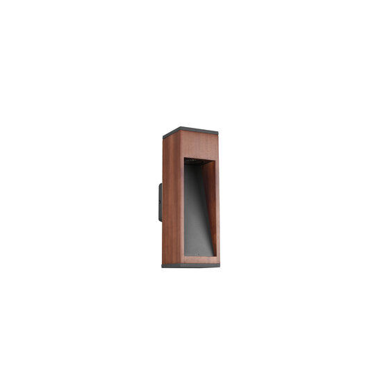 Canning applique d'extérieur en bois naturel, 1x GU10 max. 5W (non incluse), IP44, 10 x 30 x 12,5 cm