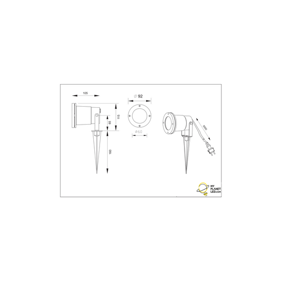 Ubangi richtbare grondspot voor GU10 max 28W, gegoten aluminium, antraciet, IP65 voor buiten