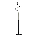 Course lámpara de pie, metal negro mate, LED integrado 11W, 950 lúmenes, 3000K blanco cálido, regulador táctil, 145 cm