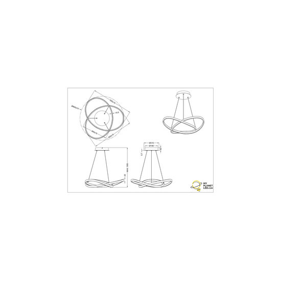 Trio Lighting Course eclectische LED hanglamp in mat zwart, 1x27W geïntegreerd, 3000K warm wit, dimbaar via schakelaar