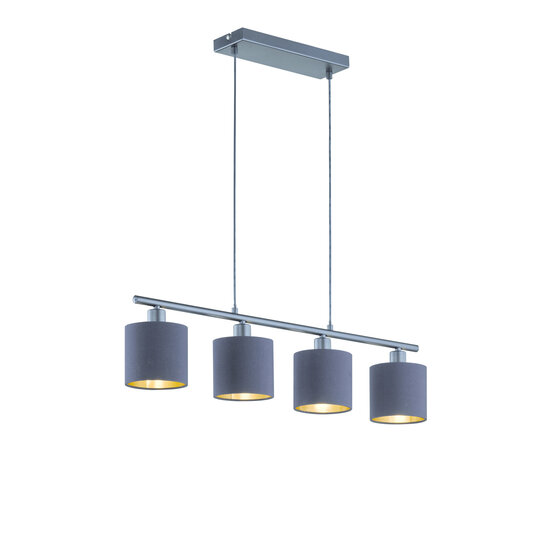 Tommy suspension en métal avec 4x douilles E14, noir mat, 75 x 150 x 12 cm, IP20, source lumineuse non incluse