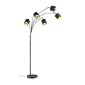 Floor lamp with 5x E14 socket (max 28W), matt black metal, 200 cm height, IP20, bulb not included