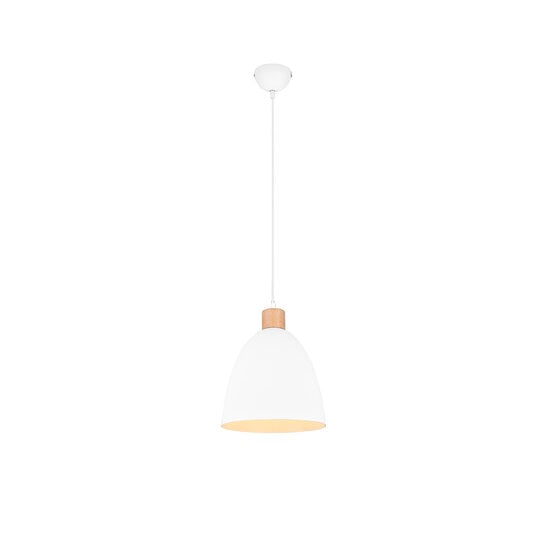 Suspension Jagger, blanc mat, métal, culot E27 (ampoule non incluse), 150 cm de haut, diamètre 25 cm, IP20