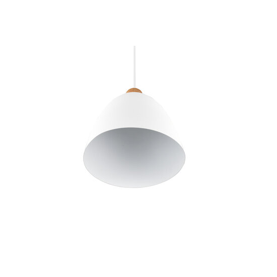Jagger hanglamp mat wit metaal, 1x E27 excl. lichtbron, 150 cm hoog, diameter 25 cm, IP20