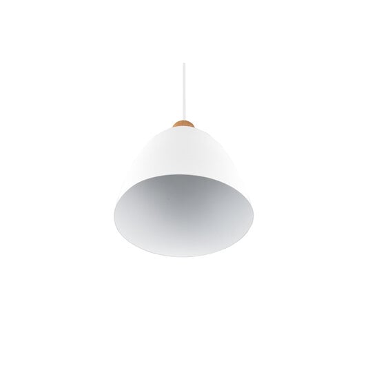 Lámpara colgante Jagger, blanco mate, metal, portalámparas E27 (bombilla no incluida), 150 cm de alto, diámetro 25 cm, IP20