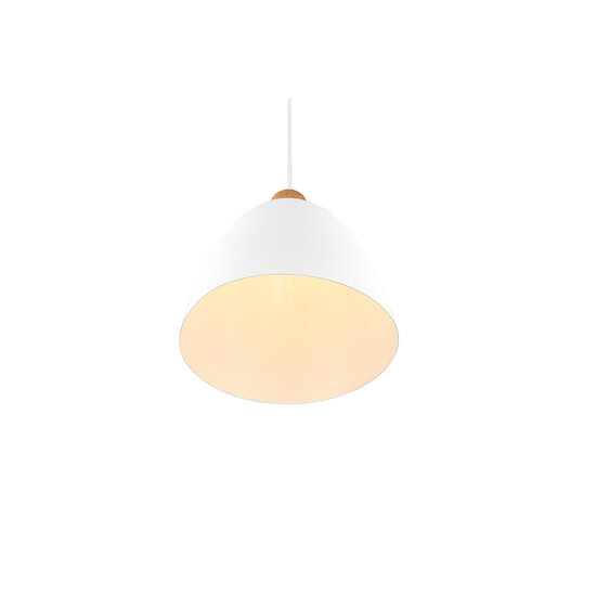 Jagger hanglamp mat wit metaal, 1x E27 excl. lichtbron, 150 cm hoog, diameter 25 cm, IP20
