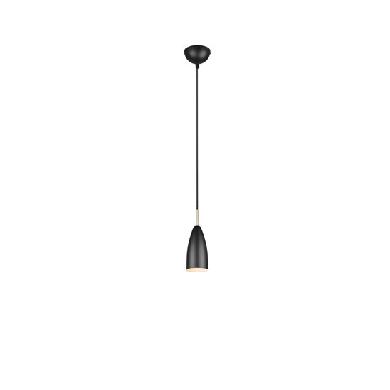 Farin suspension 1xE14 noir mat, armature métallique, hauteur 150 cm, diamètre 10 cm, max. 25W, IP20, ampoule non incluse