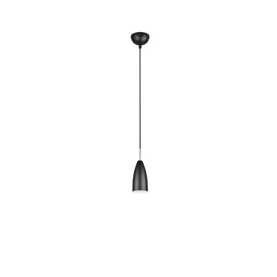 Farin pendant lamp 1xE14 matt black, metal fixture, height 150 cm, diameter 10 cm, max. 25W, IP20, bulb not included