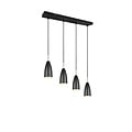 Suspension Farin avec 4x douilles E14, structure métal noir mat, hauteur réglable, 58 x 150 x 9 cm, ampoules non incluses