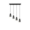 Suspension Farin avec 4x douilles E14, structure métal noir mat, hauteur réglable, 58 x 150 x 9 cm, ampoules non incluses