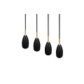 Lámpara colgante Farin con 4x portalámparas E14, estructura metálica negro mate, altura regulable, 58 x 150 x 9 cm, bombillas no incluidas