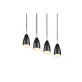 Suspension Farin avec 4x douilles E14, structure métal noir mat, hauteur réglable, 58 x 150 x 9 cm, ampoules non incluses