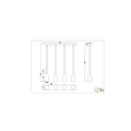 Suspension Farin avec 4x douilles E14, structure métal noir mat, hauteur réglable, 58 x 150 x 9 cm, ampoules non incluses