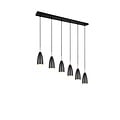Trio Lighting Farin, elegante höhenverstellbare Pendelleuchte mit 6xE14-Fassung in Mattschwarz, max. 25W pro Fassung, IP20