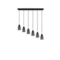 Trio Lighting Farin, elegante höhenverstellbare Pendelleuchte mit 6xE14-Fassung in Mattschwarz, max. 25W pro Fassung, IP20