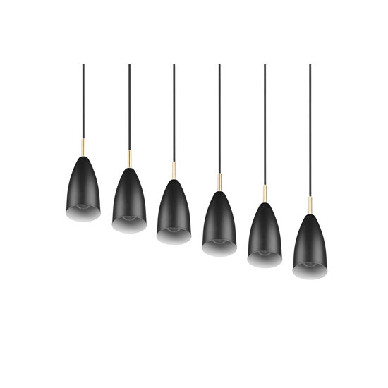 Trio Lighting Farin, suspension élégante et orientable avec 6xE14, en noir mat, max. 25W par douille, IP20