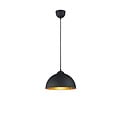 Jimmy pendant light with dome-shaped shade in matte black metal, 1x E27 fitting (max. 60W), height 127 cm, diameter 31 cm, IP20