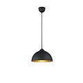 Suspension Jimmy en forme de coupole, metal noir mat, culot E27 (max 60W), hauteur 127 cm, diametre 31 cm, IP20
