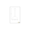 Suspension Jimmy en forme de coupole, metal noir mat, culot E27 (max 60W), hauteur 127 cm, diametre 31 cm, IP20
