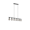 Suspension Vannes à 7 douilles E27, métal noir mat, 110,5 x 150 x 8,5 cm, IP20, ampoule non incluse